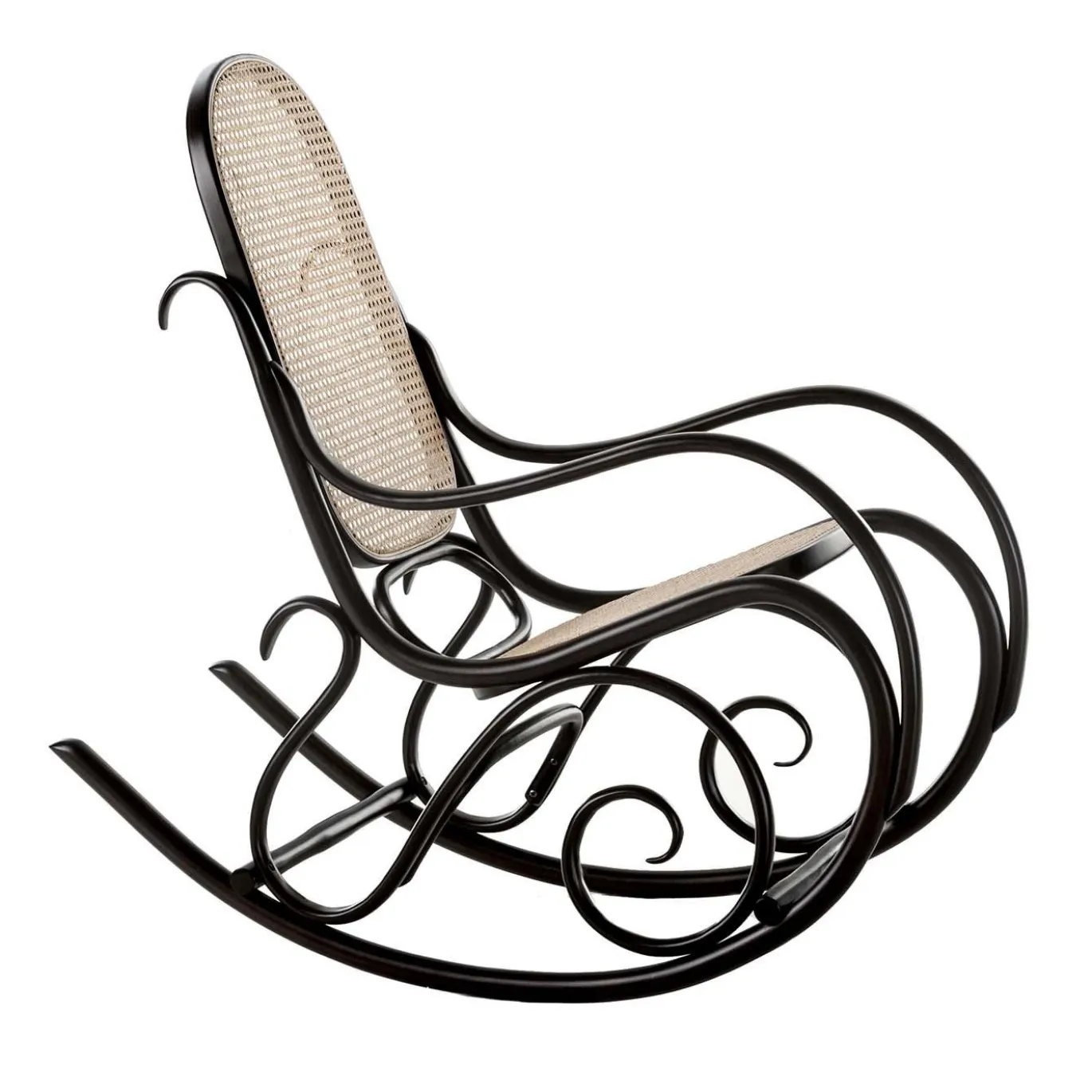 Poltrona a dondolo nera Schaukelstuhl di Gebrüder Thonet