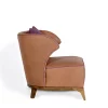 Poltrona Agostina pelle marrone camel
