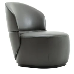 Poltrona Alma ED/50 004 in pelle grigia