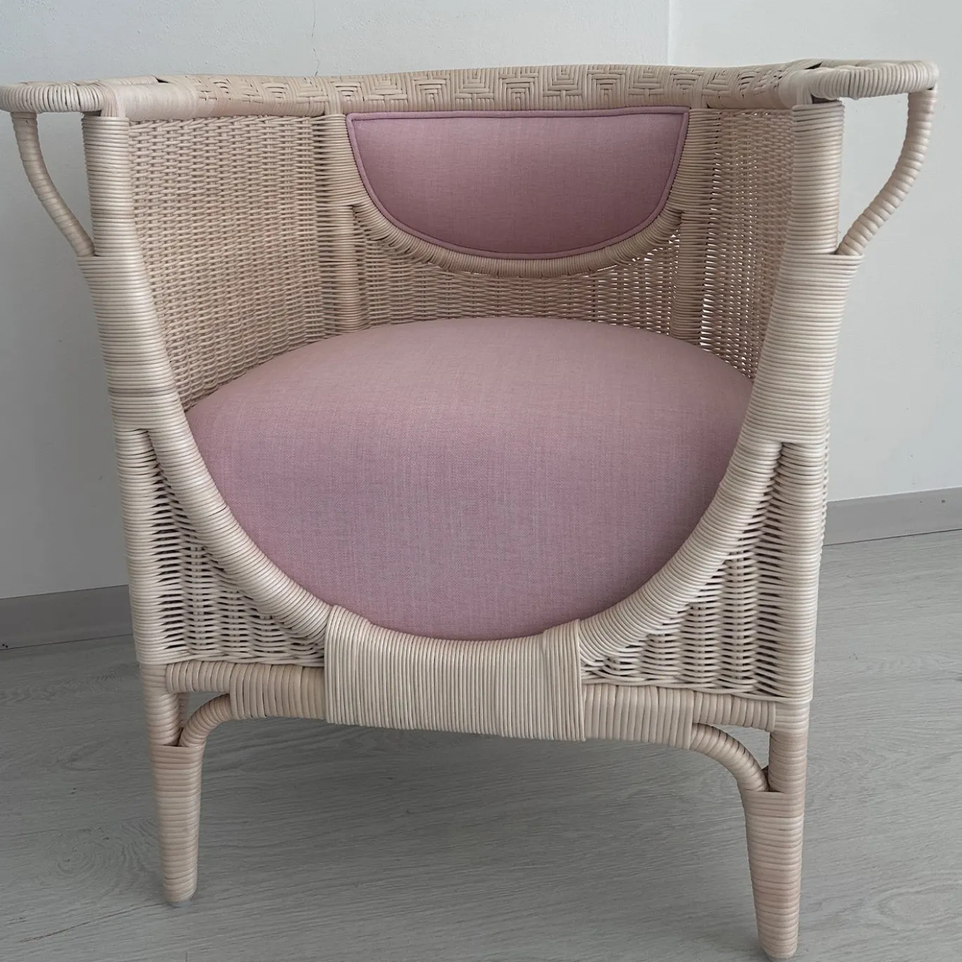 Poltrona Angelina in Rattan con Intreccio in Midollino
