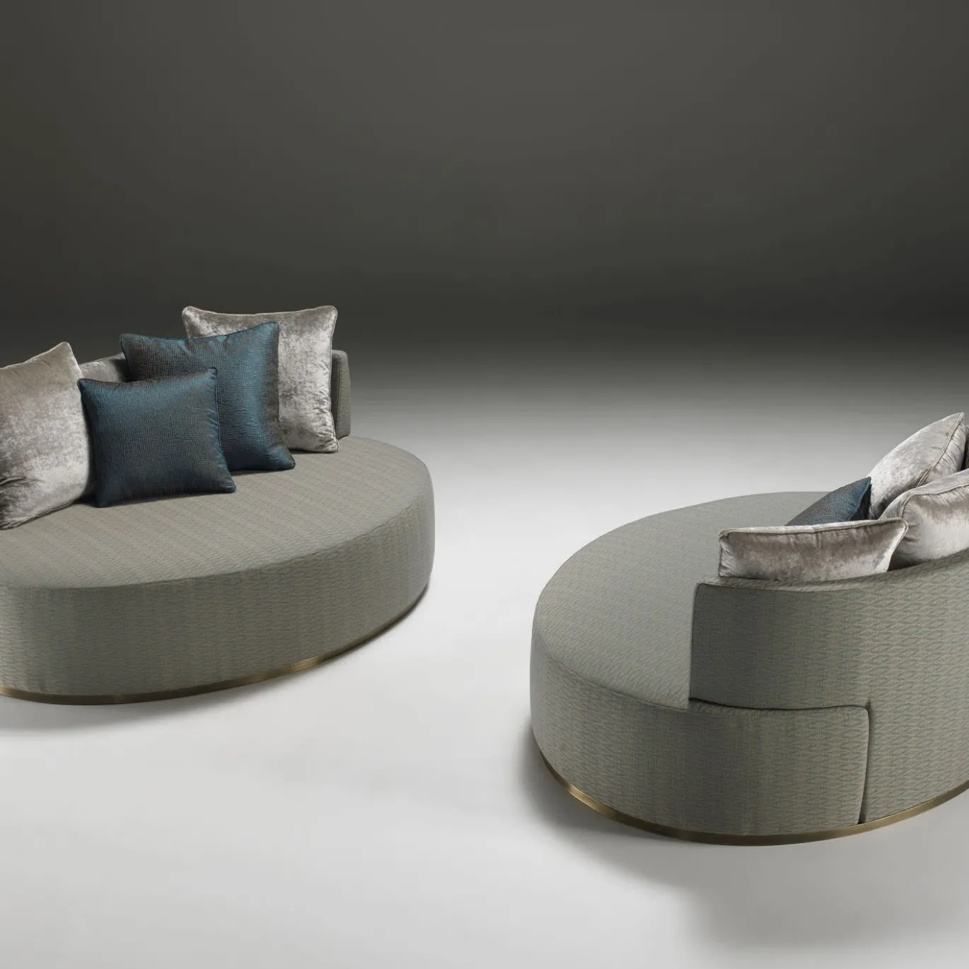 Poltrona Ange Maxi Melange Grigio e Blu