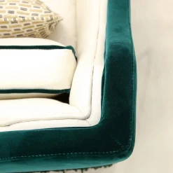Poltrona Art Déco in velluto verde