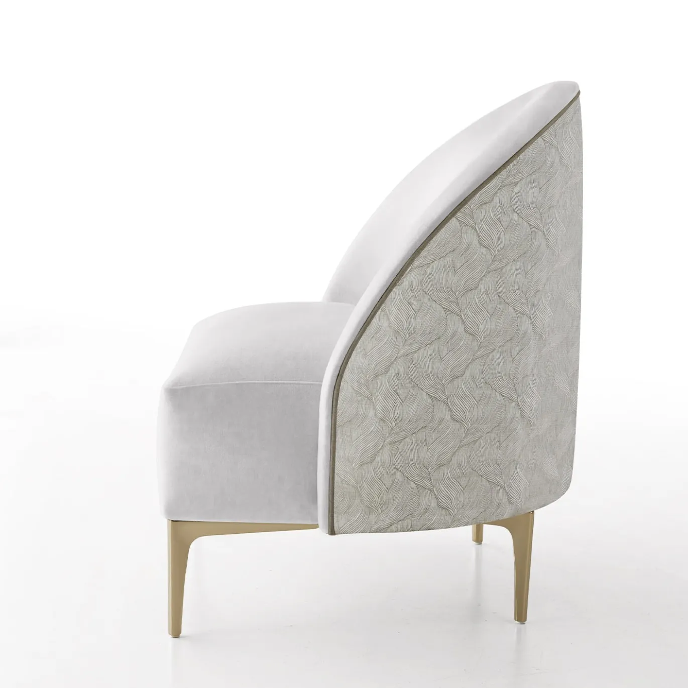 Poltrona Audrie in velluto bianco