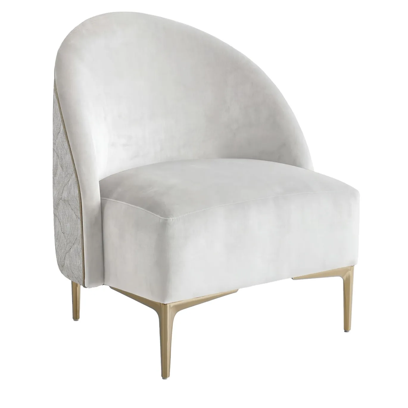 Poltrona Audrie in velluto bianco