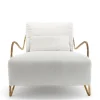 Poltrona bassa Moonlight bianco e oro