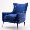 Poltrona Bergère dalle Linee Fluide Vivian Blu