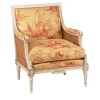 Poltrona Bergère in stile Luigi XVI, avorio e oro