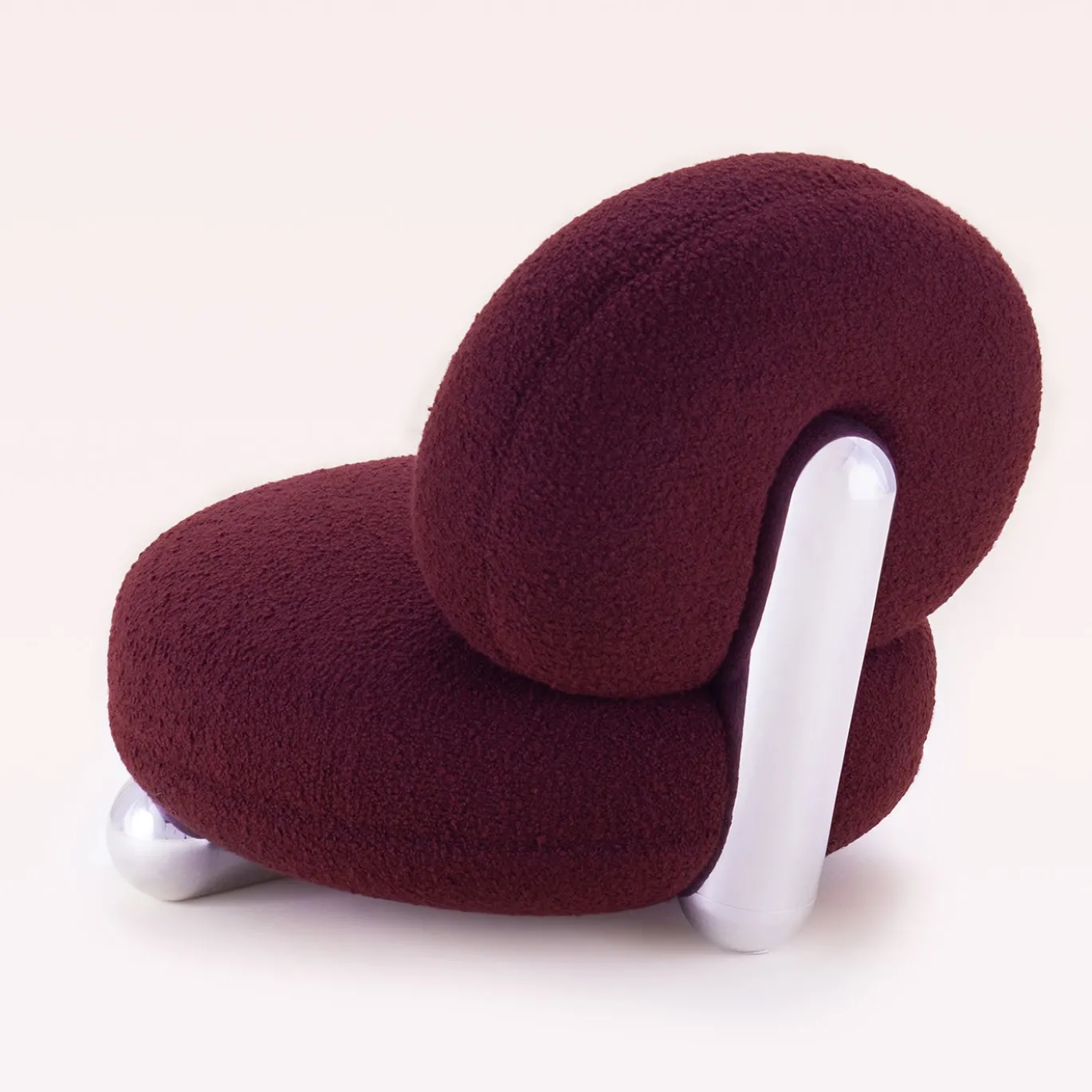 Poltrona Berry in Bouclé Bordeaux