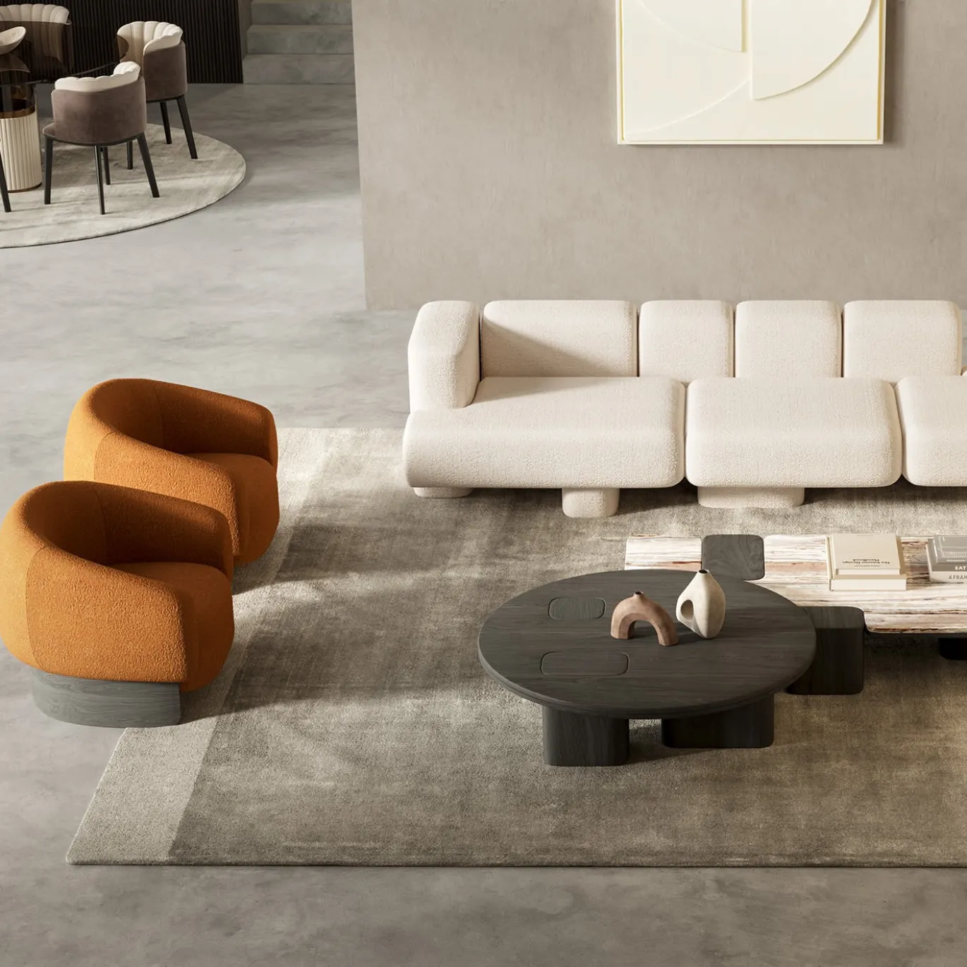 Poltrona Betty in Boucl� Arancione