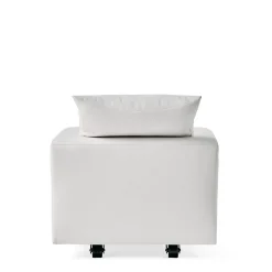 Poltrona Bill in Eco-Pelle Bianca con Ruote
