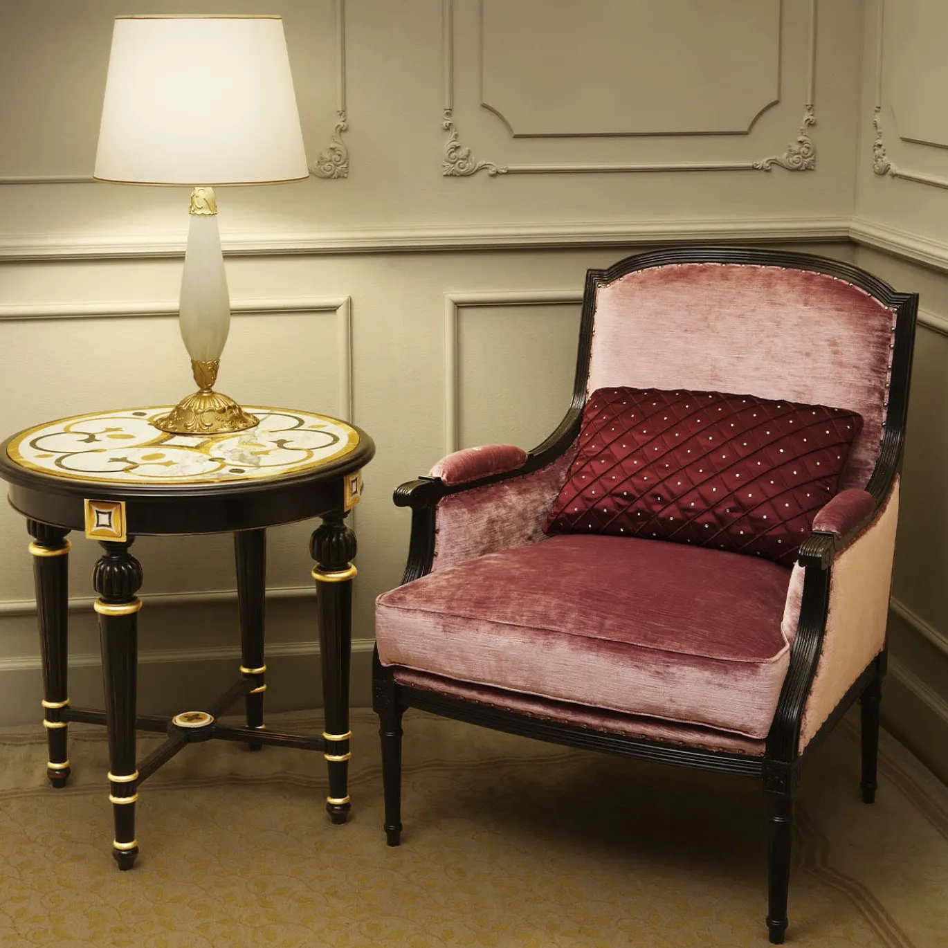 Poltrona Bordeaux in velluto