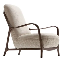 Poltrona Callas Bianca con Struttura in Legno