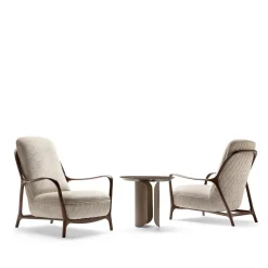 Poltrona Callas Bianca con Struttura in Legno