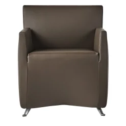 Poltrona Caprilarge in pelle marrone di Hannes Wettstein