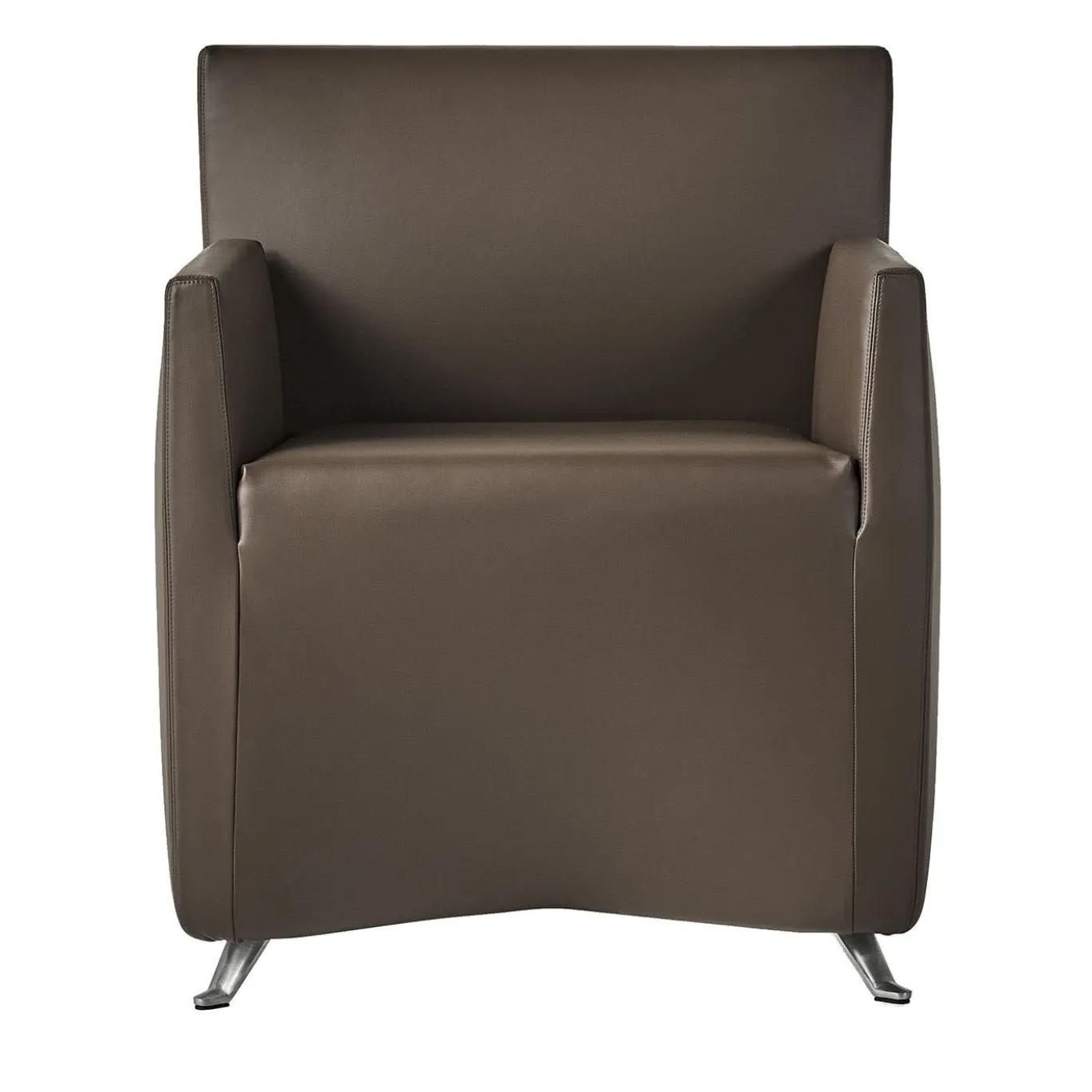 Poltrona Caprilarge in pelle marrone di Hannes Wettstein