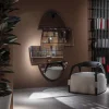 Poltrona Chassis in legno massiccio di frassino nero e rivestimento in tessuto