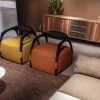 Poltrona Chassis in legno massiccio di frassino nero e rivestimento in tessuto giallo