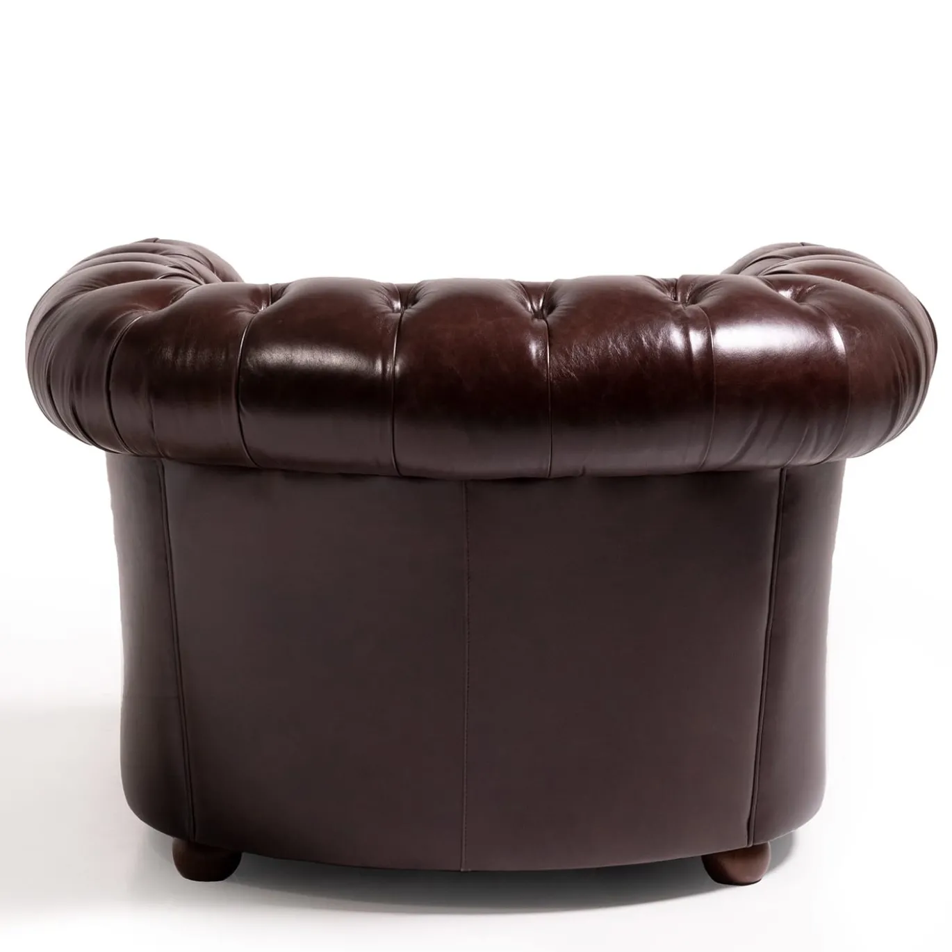 Poltrona Chesterfield pelle marrone mogano