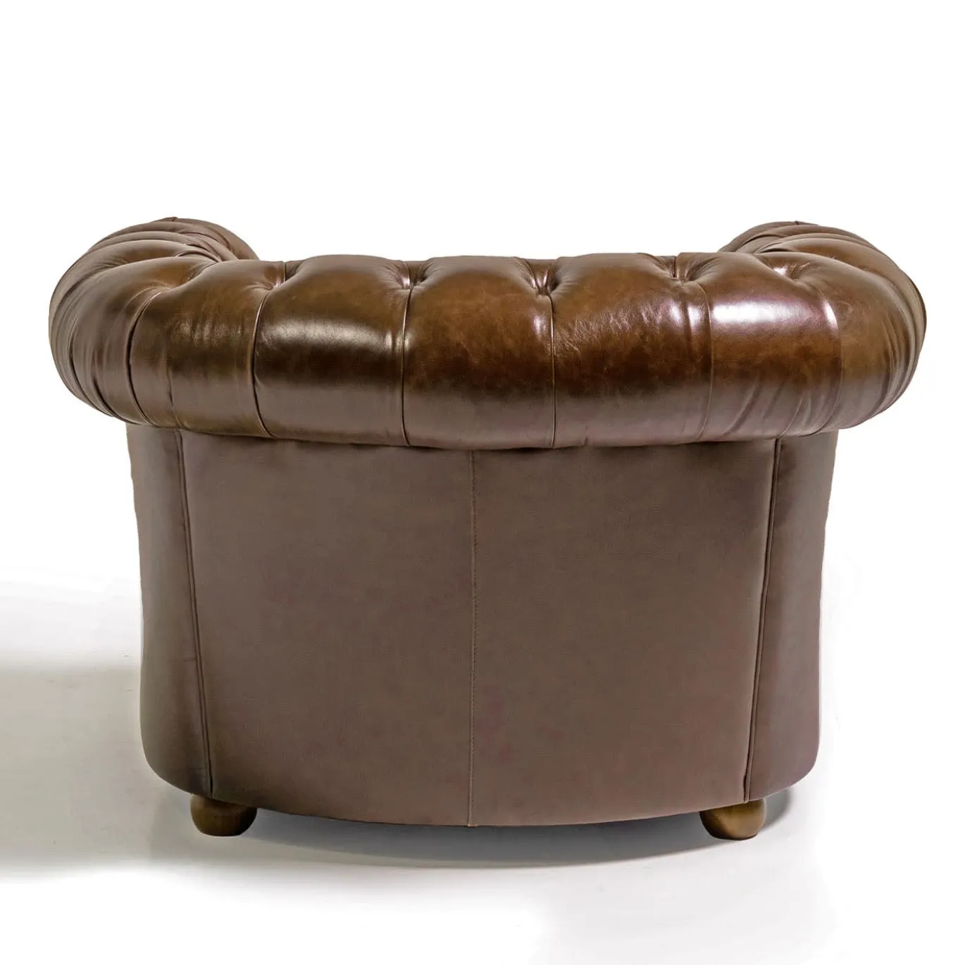 Poltrona Chesterfield pelle marrone muschio
