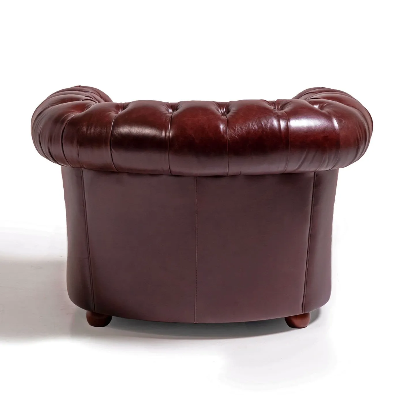 Poltrona Chesterfield pelle rosso rubino