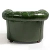 Poltrona Chesterfield pelle verde scuro