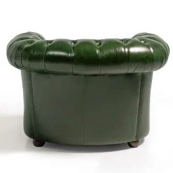Poltrona Chesterfield pelle verde scuro