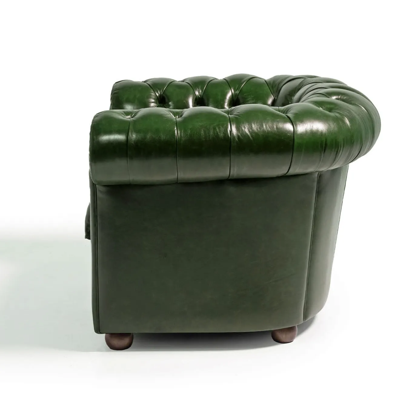 Poltrona Chesterfield pelle verde scuro