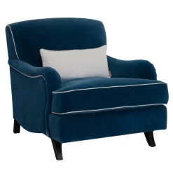 Poltrona classica Bernini in velluto blu