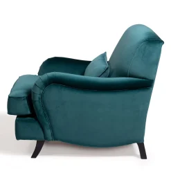 Poltrona classica Bernini in velluto blu ottanio