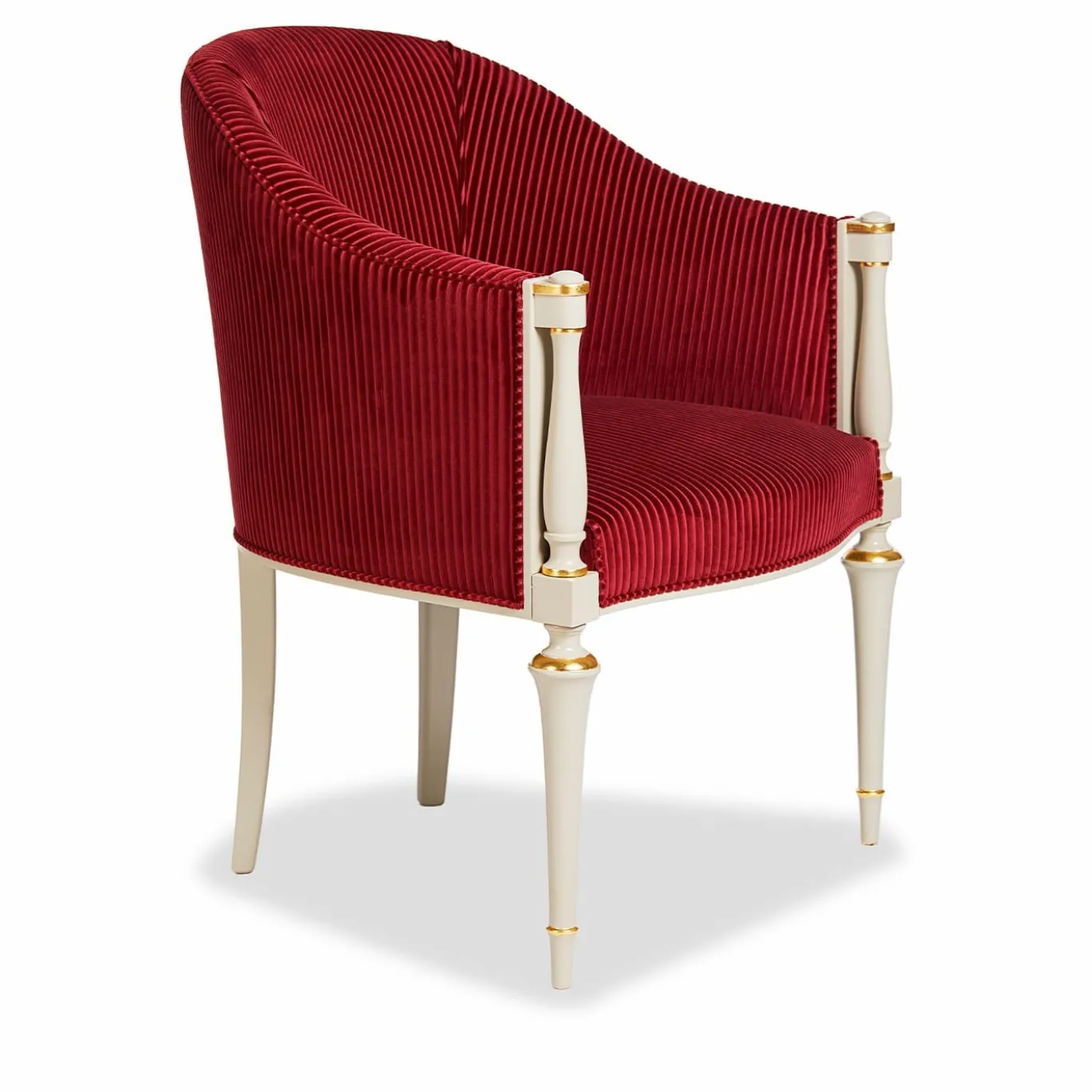Poltrona classica bianca e bordeaux