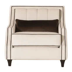 Poltrona classica Istana velluto bianco panna