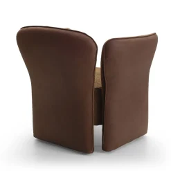 Poltrona Clover in tessuto e pelle marrone
