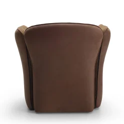Poltrona Clover in tessuto e pelle marrone