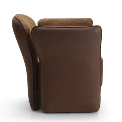 Poltrona Clover in tessuto e pelle marrone