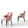 Poltrona con borchie rosa