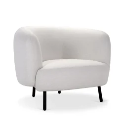 Poltrona Curva Haunui Bianca con Gambe Nero Opaco