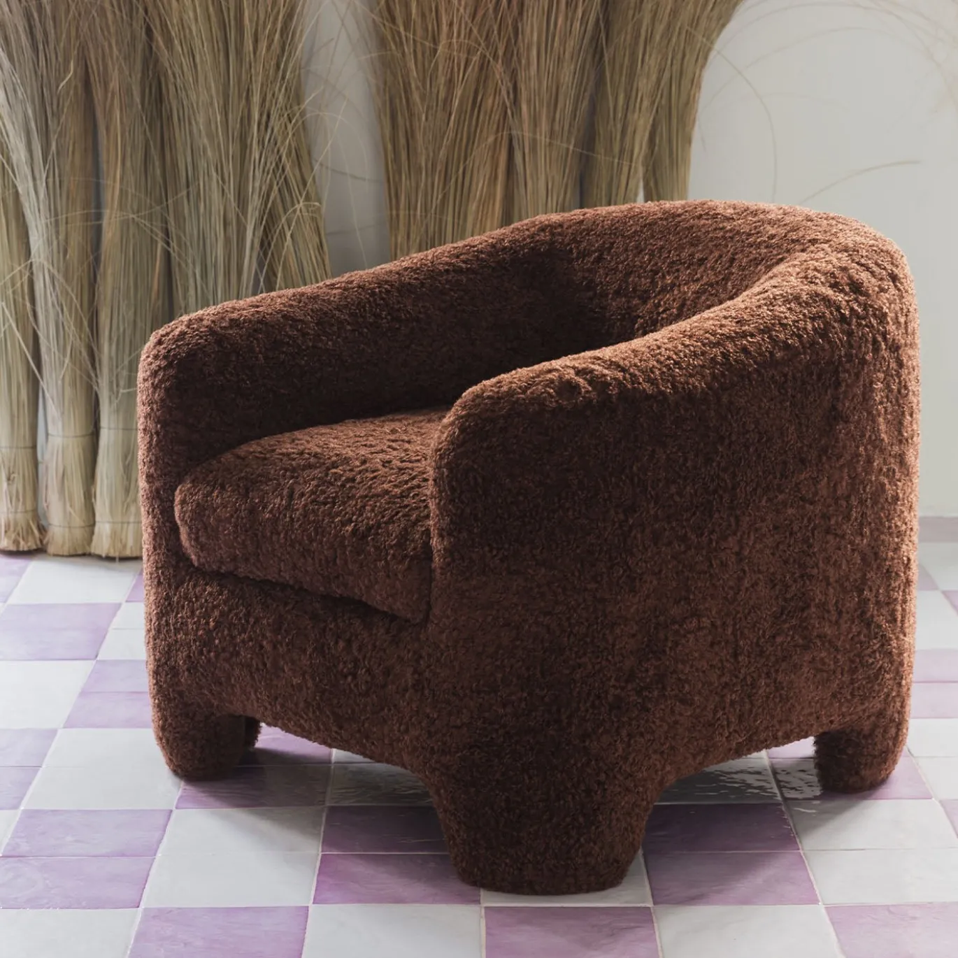 Poltrona curva marrone Huit Huit