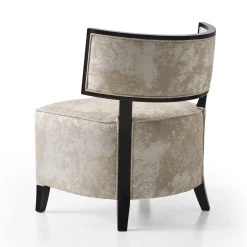 Poltrona da lounge in tessuto beige e legno di faggio