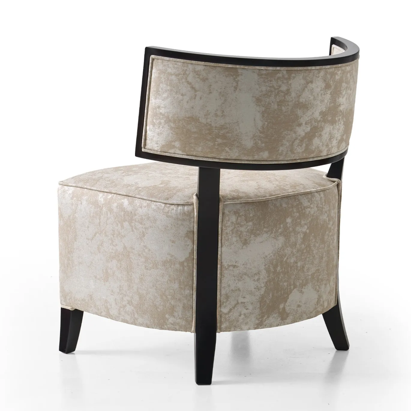 Poltrona da lounge in tessuto beige e legno di faggio