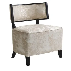 Poltrona da lounge in tessuto beige e legno di faggio