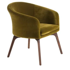 Poltrona Daphne 4 gambe in legno verde