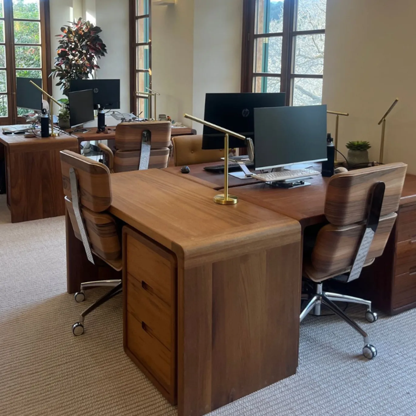 Poltrona da Ufficio Armadillo 5 in Pelle Marrone Scuro di Rainer Bachschmid