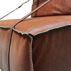 Poltrona Docker in pelle marrone cognac