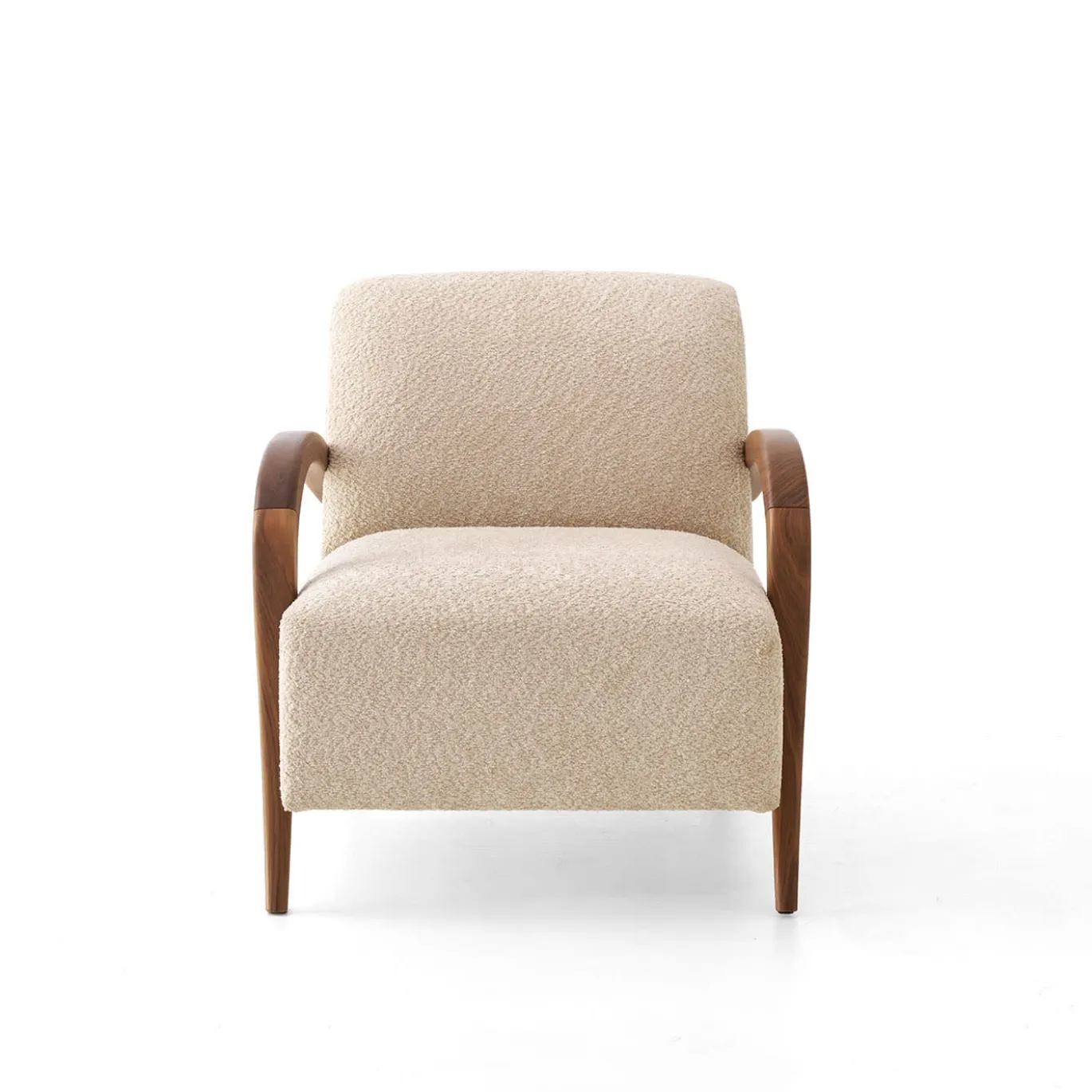 Poltrona Domino in noce beige