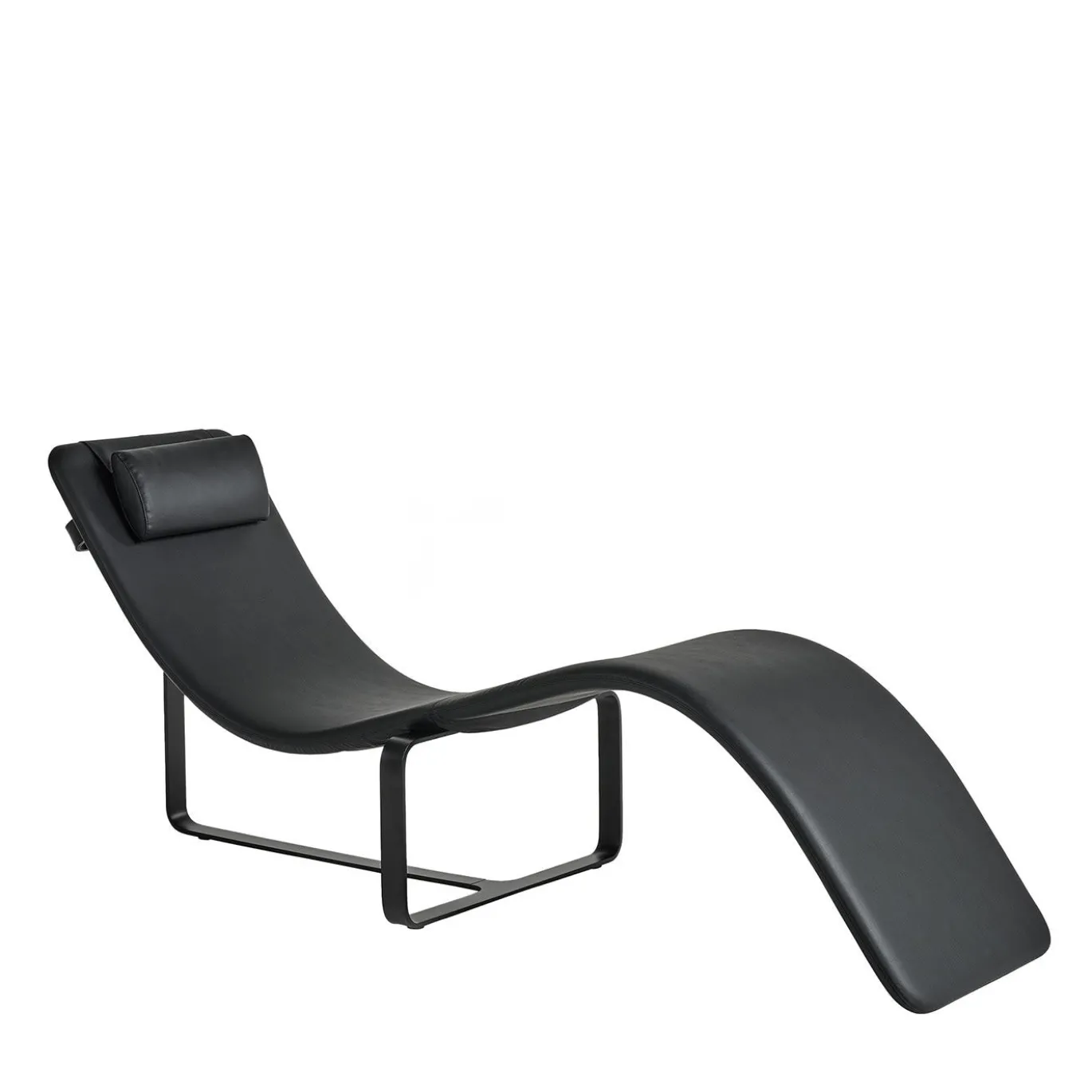 Poltrona e chaise-longue trasformabili in pelle nera Flipt