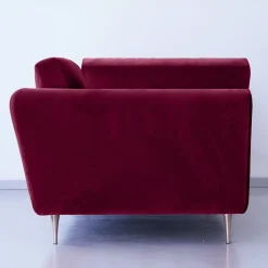 Poltrona Eva in velluto Rosso Couture di Davide Barzaghi