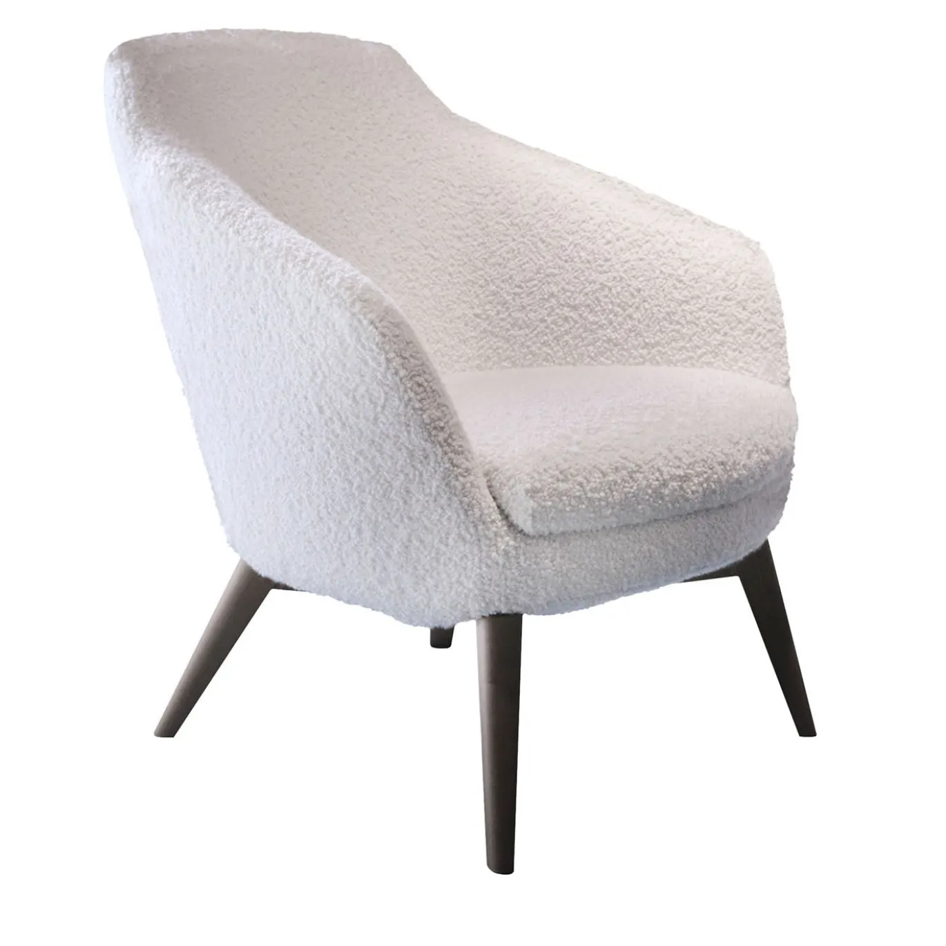 Poltrona Evelyn in Bouclé Bianco