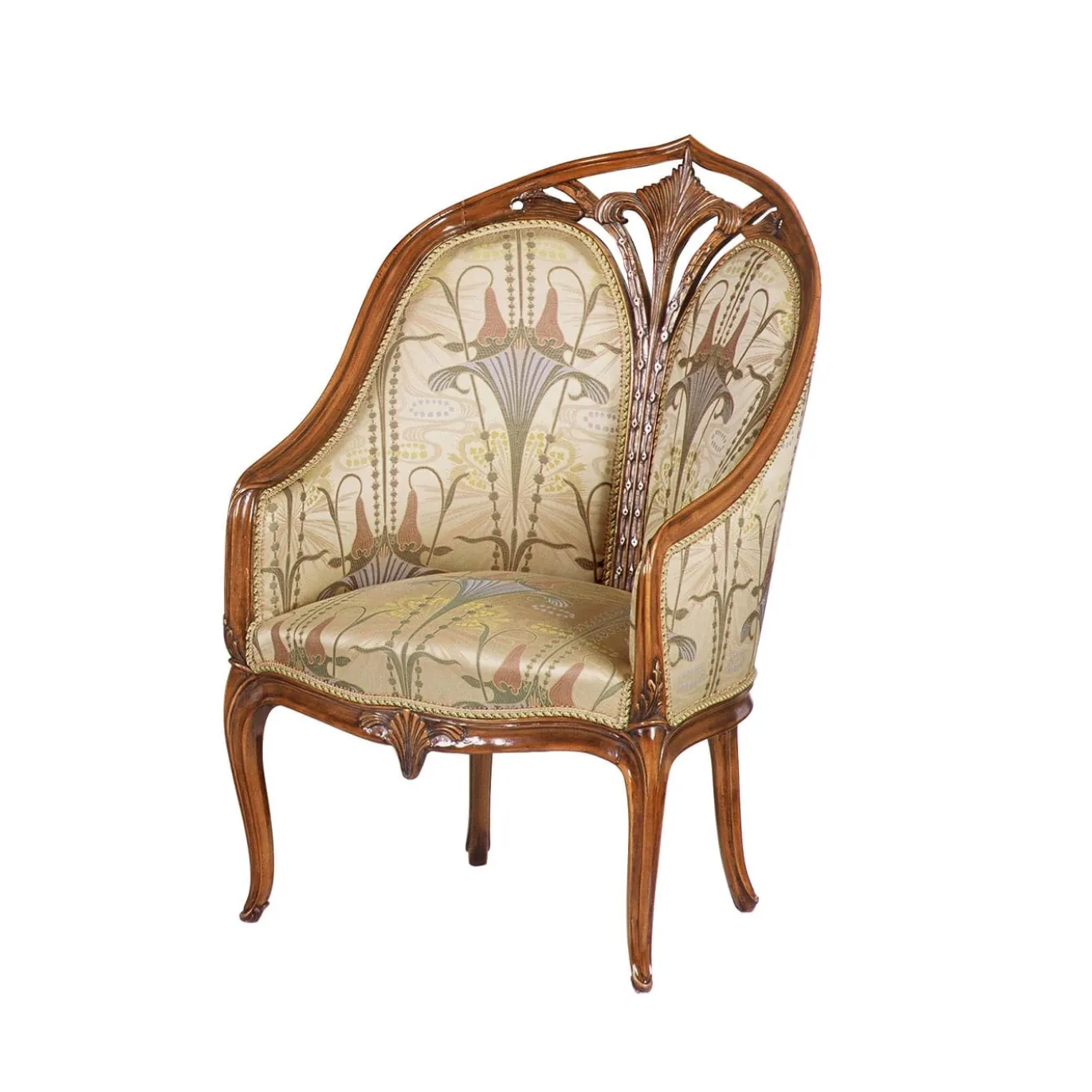 Poltrona francese con motivi Liberty