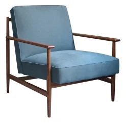 Poltrona Gaia in Lino-Cotone Blu