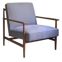 Poltrona Gaia in lino-cotone lilla